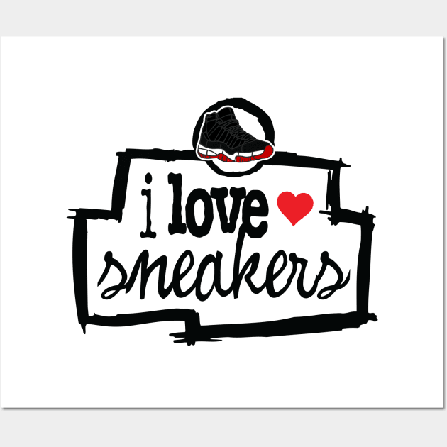 I Love Sneakers Bred Wall Art by Tee4daily